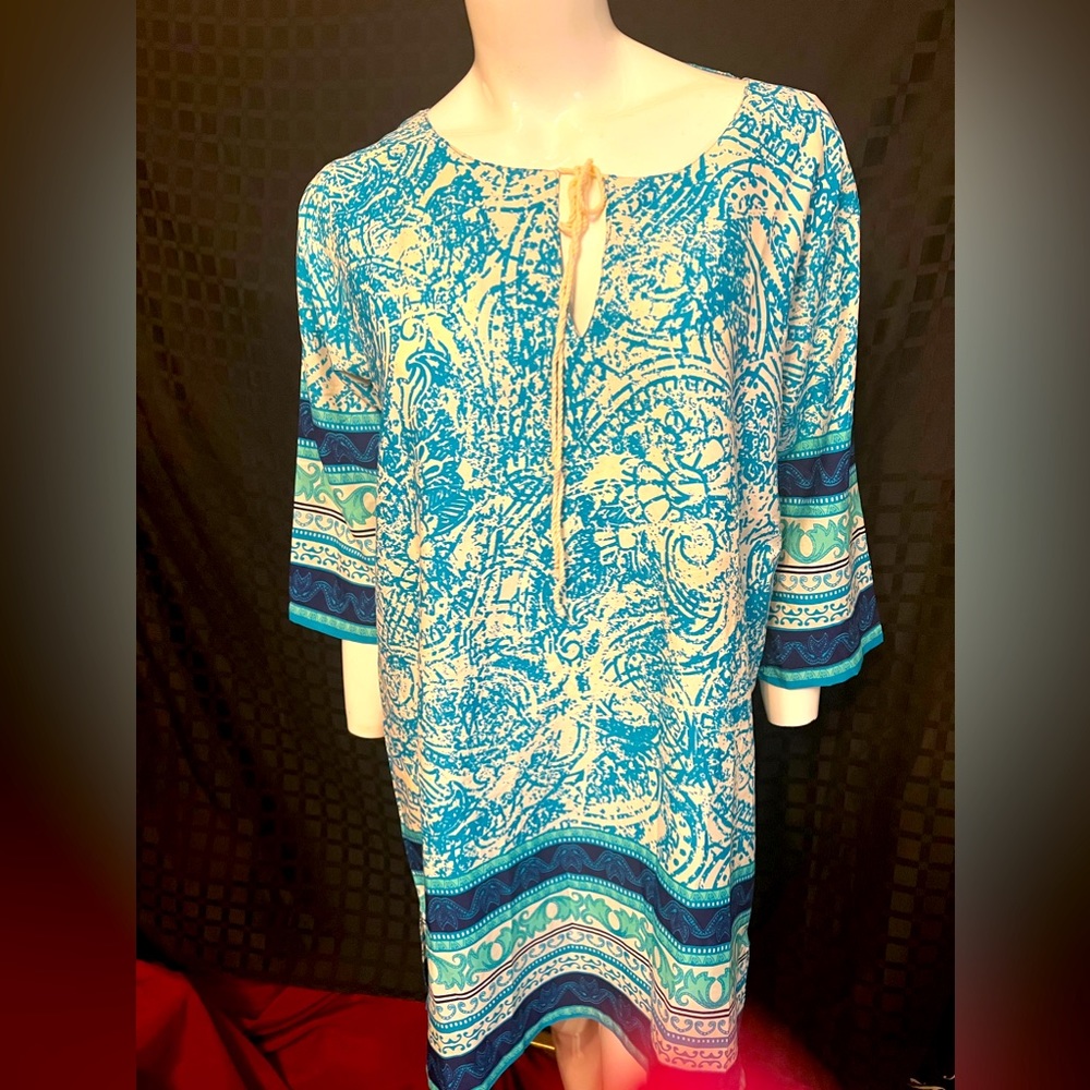 5th & Love Blue and White Print Dress.  Size L